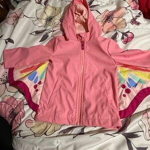 Cat & Jack Pink Hooded Cape with Rainbow Accents